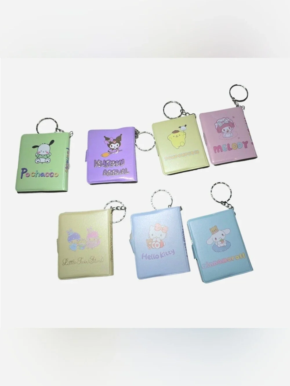 Sanrio Hello Kitty, Kuromi & Friends Mini Notebook Keychains Bundle Of 7